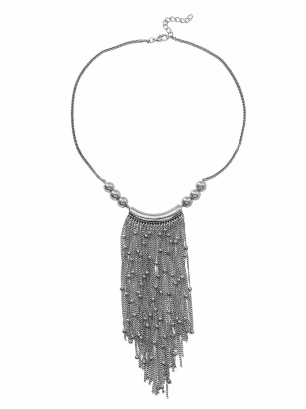🔥🔥Zara Silver Fringe Statement Necklace